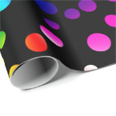 Neon Rainbow Polka Dots Cadeaupapier (Rol Hoek)