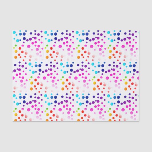 Neon Rainbow Polka Dots Tissuepapier (Voorkant)