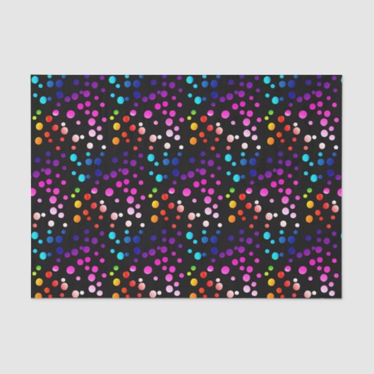 Neon Rainbow Polka Dots Tissuepapier (Voorkant)