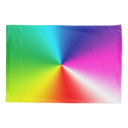 Neon Rainbow Prism Pattern Kussensloop (Achterkant-Links)
