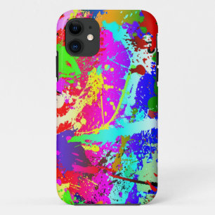 Neon Rainbow Splatter iPhone 11 Hoesje