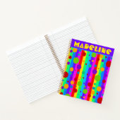Neon Rainbow Stripe en Polka Dot Custom Notitieboek (Binnen)
