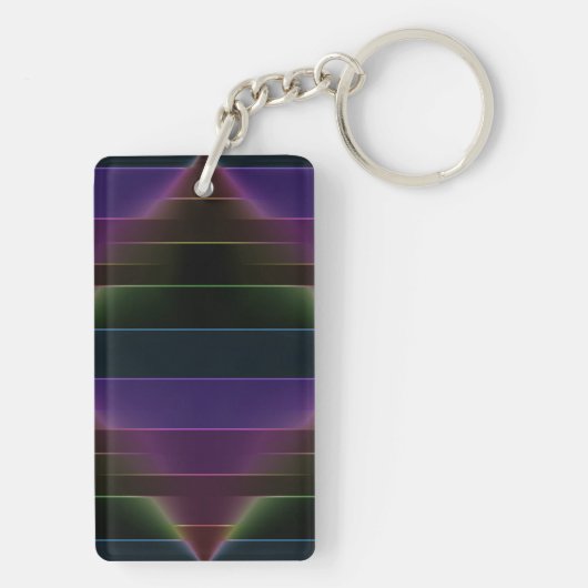Neon Rainbow Stripes Sleutelhanger (achterkant)