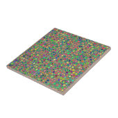 Neon Rainbow Textured Mosaic Tiles Pattern Tegeltje (Zijkant)
