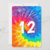 Neon Rainbow Tie Dye 12e anniversaire Invitation (Devant)