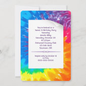Neon Rainbow Tie Dye 16e anniversaire Invitation (Dos)