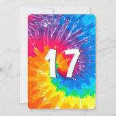 Neon Rainbow Tie Dye 17e anniversaire Invitation (Devant)