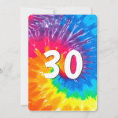 Neon Rainbow Tie Dye 30e anniversaire Invitation (Devant)