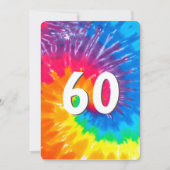 Neon Rainbow Tie Dye 60e Anniversaire Invitation (Devant)