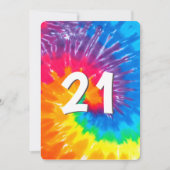 Neon Rainbow Tie Dye Invitation 21e anniversaire (Devant)