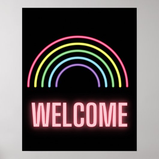 Neon Rainbow - Welkomstteken Poster (Voorkant)