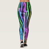 Neon Rainbow Zebra 90s Nostalgie Leggings (Dos)