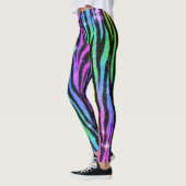 Neon Rainbow Zebra 90s Nostalgie Leggings (Gauche)