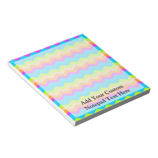Neon Rainbow Zigzag Notitieblok (Schuin)