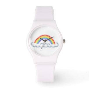 Neon Rainbows horloge (wit)
