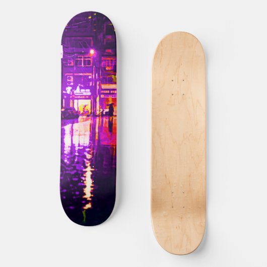 Neon Rainey Street Skateboard Deck (Recto)