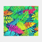 Neon Rainforest Fantasy Fleece Deken (Voorkant (Horizontaal))