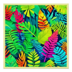 Neon Rainforest Fantasy Perfect Poster