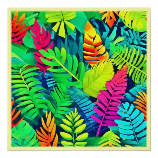 Neon Rainforest Fantasy Perfect Poster (Voorkant)