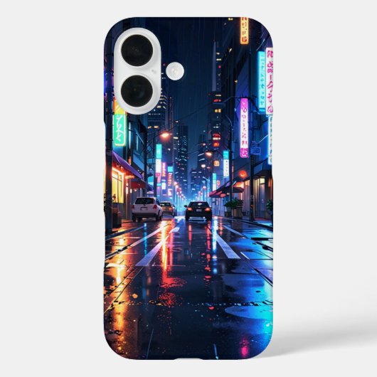 Neon Rainy City Case-Mate iPhone Case (Achterkant)