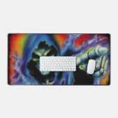 Neon Reaper Skull – Dark Fantasy Art (Clavier et souris)