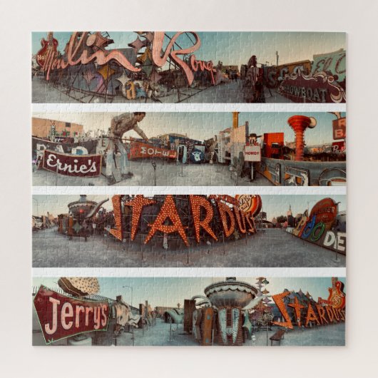 Neon Reclames Las Vegas Square Puzzel (Verticaal)