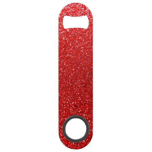 Neon red glitter speed flessenopener (Voorkant)