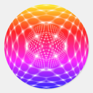 Neon red glob fractal ronde sticker