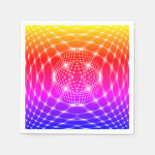 Neon red glob fractal servetten