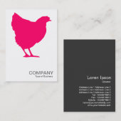 Neon Red Hen-symbool - wit (Eggshell) Visitekaartje (Voorkant / Achterkant)