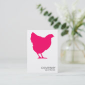 Neon Red Hen-symbool - wit (Eggshell) Visitekaartje (Staand voorkant)