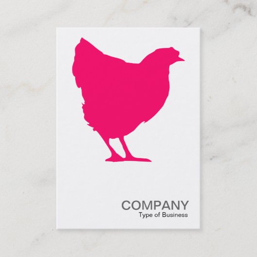 Neon Red Hen-symbool - wit (Eggshell) Visitekaartje (Voorkant)