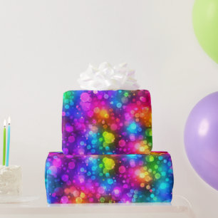Neon Regenboog Bokeh Lichten Abstract Cadeaupapier