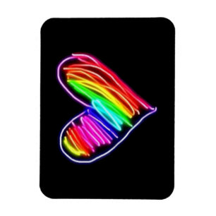 Neon Regenboog Hart T-shirt Liefde Pride LGBQT Ma Magneet