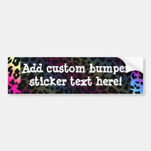 Neon Regenboog Luipaard Patroon Print Bumpersticker