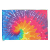 Neon Regenboog Retro Tie Dye Design Kussensloop (Voorkant-Rechts)