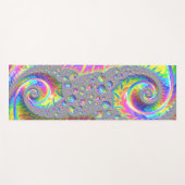Neon regenboog spiraal fractal Abstracte digitale  Yogamat (Voorkant (horizontaal))