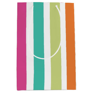 Neon regenboog strepen leuk retro medium cadeauzakje