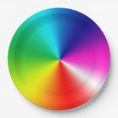 Neon Regenboogwerveling Papieren Bordje (Voorkant)