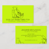 Neon Rescue Dierenartsenhond kat vis konijn vogel Visitekaartje (Voorkant / Achterkant)