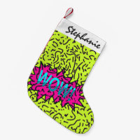 Neon Retro 80's 90's gekraakt Wow! Typografie