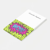 Neon Retro 80's 90's gekraakt Wow! Typografie Post-it® Notes (Schuin)