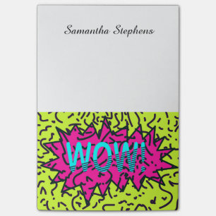 Neon Retro 80's 90's gekraakt Wow! Typografie Post-it® Notes