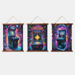Neon Retro 80s Arcade spel Hangend Wandkleed