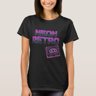 NEON RETRO – 80s Arcade Synthwave Cassette T-shirt