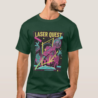 Neon Retro 90 Laser Space Battle gift T-shirt