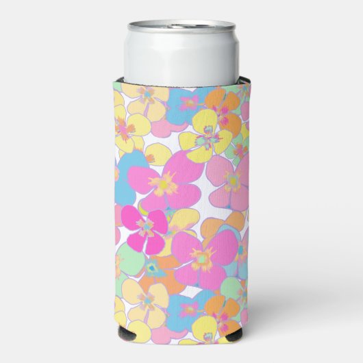 Neon Retro Bloemen Roze Kleurrijk (Seltzer Voorkant)