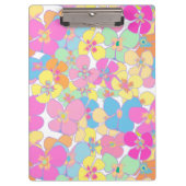 Neon Retro Bloemenroze Klembord (Voorkant)