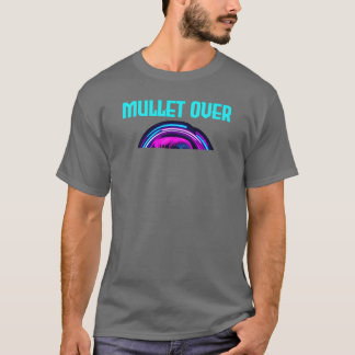 Neon Retro Kapperszaak Bord 80s Stijl Mullet Haar T-shirt