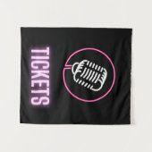 Neon Retro Mic Tickets Wandkleed (Voorkant (horizontaal))